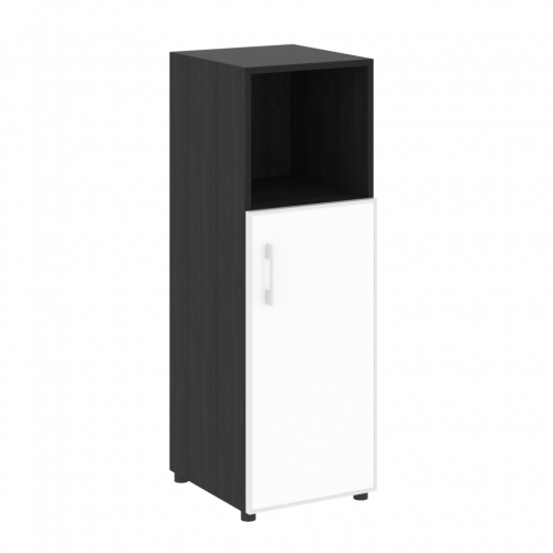 Yalta Шкаф узкий LT.SU-2.2 R (R) white Суар тёмный/Стекло white 400*450*1195