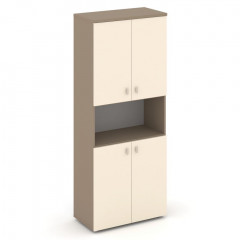 Estetica Шкаф высокий широкий (4 низ. фасада ЛДСП) ES.ST-1.5 Латте/Сатин 800*420*1977