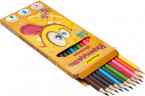 Карандаши цв. Silwerhof Монстрики 2.8мм шестигран. дерево ассорти 12цв. коробка/европод.