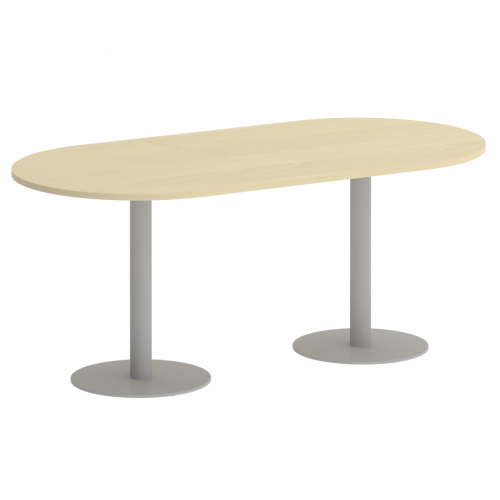 Home Office Стол овальный VR.SP-5-180.1 Клён/Серый металл 1800*900*750