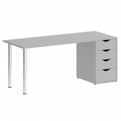 Home Office Стол письменный VR.SP-3-178.4 Серый/Хром опоры 1780*720*750