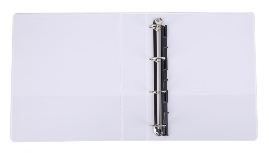 Папка на 4-х D-кольцах Deli E5615N A4 пластик 0.13мм белый вмест.225лист.