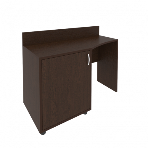 Light Стол (узкий) с тумбой и бортиком С-СТУ-120 (L) Венге 1200*550/400*750