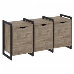 Loft Тумба на регулируемых опорах наборная. Вариант №5 VR.L-TN-5.O Тиквуд тёмный/Чёрный металл 1440*460*719