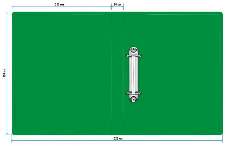 Папка на 2-х кольцах Buro -ECB0420/2RGREEN A4 пластик 0.5мм зеленый