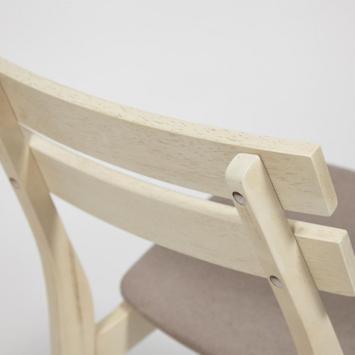 CT 8805 Стул Fes с мягким сиденьем, дерево гевея, 53,5*47,5*76,5см, античный белый, ткань бежевая (FG22616-16)