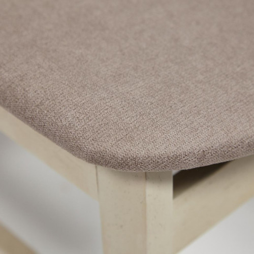 CT 8805 Стул Fes с мягким сиденьем, дерево гевея, 53,5*47,5*76,5см, античный белый, ткань бежевая (FG22616-16)