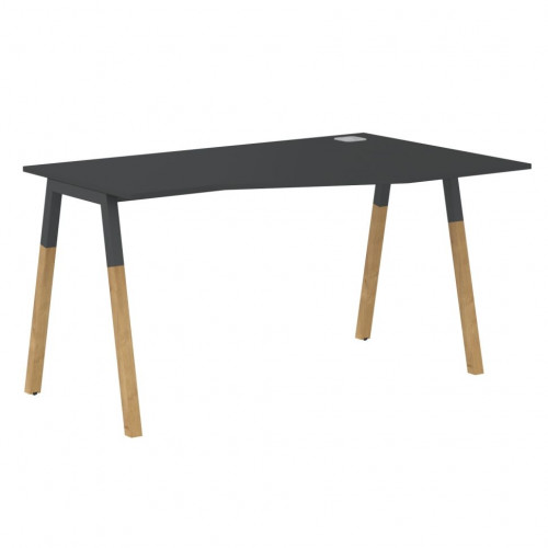 Стол FCT 1367(R) Черный графит/Черный графит-Бук 1380х670х733 FORTA