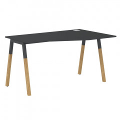 Стол FCT 1367(R) Черный графит/Черный графит-Бук 1380х670х733 FORTA