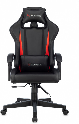 Кресло игровое Zombie GAME TETRA черный/красный эко.кожа крестов. пластик