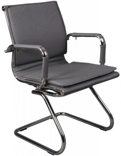 Кресло Бюрократ CH-993-Low-V серый эко.кожа низк.спин. полозья металл хром