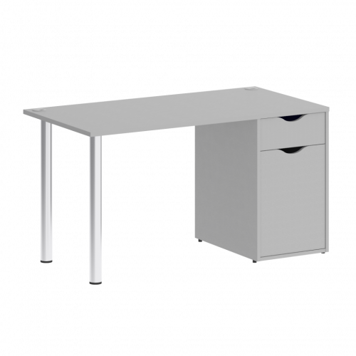 Home Office Стол письменный VR.SP-3-138.1 Серый/Хром опоры 1380*720*750