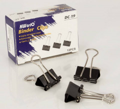 Зажимы Kw-Trio DC-19 сталь 19мм черный (упак.:12шт) картонная коробка