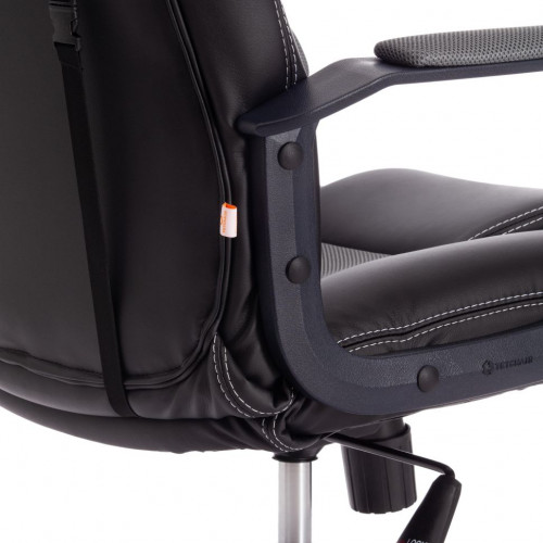 Кресло DRIVER (22), кож/зам/ткань, черный/серый, 36-6/TW-12