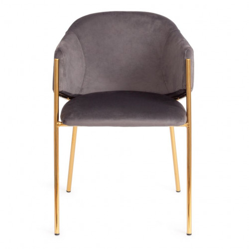Кресло KRONOS (mod. 8158), металл/вельвет, серый/золотые ножки, G062-40