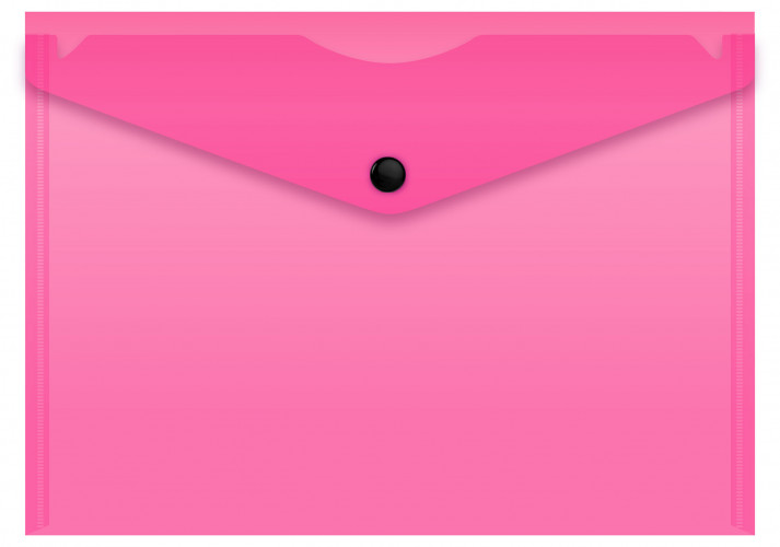 Конверт на кнопке Бюрократ Double Neon DNEPK804A5PINK A5 гориз. пластик 0.15мм розовый