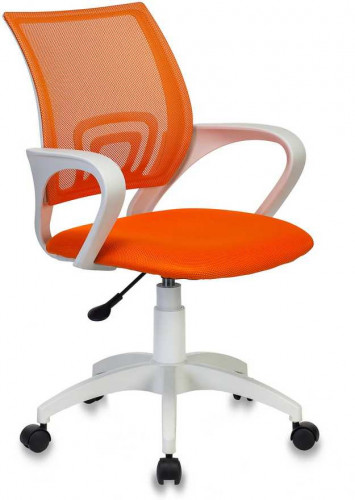 Кресло Бюрократ CH W696 оранжевый TW-38-3 сиденье оранжевый TW-96-1 сетка/ткань крестов. пластик пластик белый