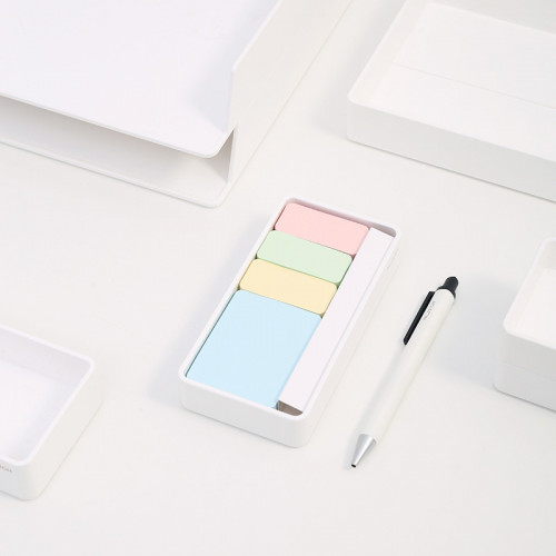 Подставка Deli NS116 Nusign для стикеров стикеры 70х52мм 1цв 150лист./стикеры 52х24мм 3цв 150лист. 152х76х27мм белый пластик