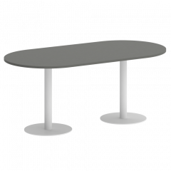 Home Office Стол овальный VR.SP-5-180.1 Металлик/Белый металл 1800*900*750