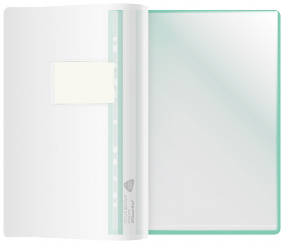 Папка-скоросшиватель Silwerhof A4 прозрач.верх.лист 20 вкладышей боков.перф. полипропилен зеленый