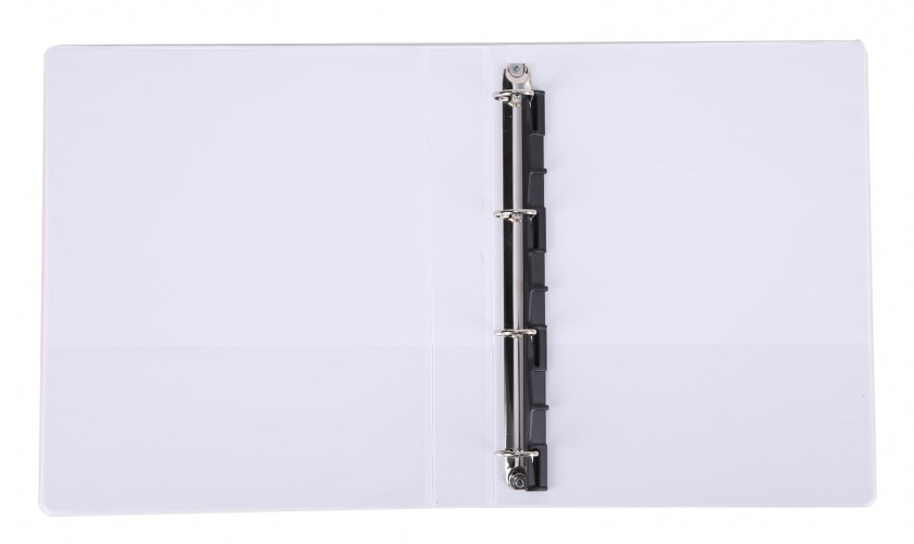 Папка на 4-х D-кольцах Deli E5612N A4 пластик 0.13мм белый вмест.180лист.