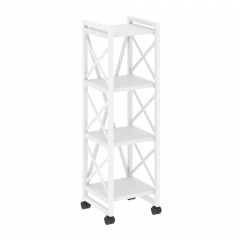 Loft Стеллаж на колесных опорах-4 полки VR.L-MST.K-4.4 Белый бриллиант/Белый металл 400*400*1334