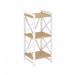 Loft Стеллаж на регулируемых опорах-3 полки VR.L-MST.O-3.4 Тиквуд светлый/Белый металл 400*400*910