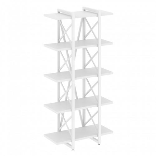 Loft Стеллаж на регулируемых опорах-5 полок VR.L-MST.O-5.4V Белый бриллиант/Белый металл 800*400*1650
