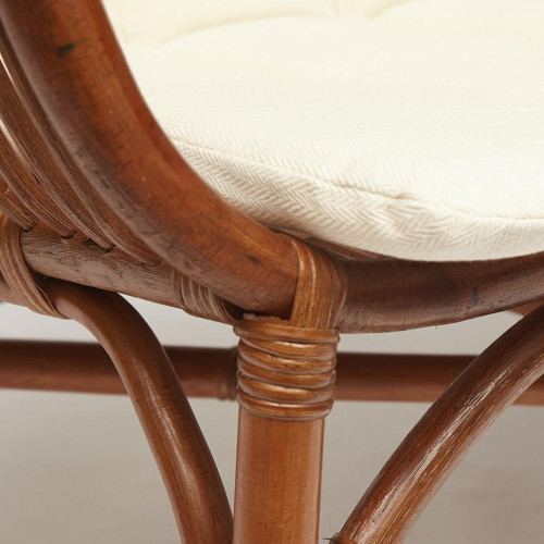 Комплект для отдыха SONOMA ( стол круглый (со стеклом)+2 кресла+диван ) /с подушками/, ротанг, кр:63х69х79см, дв:112х69х79см, ст:D50х56,5см, coco brown (коричневый кокос)