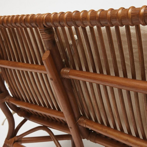 Комплект для отдыха SONOMA ( стол круглый (со стеклом)+2 кресла+диван ) /с подушками/, ротанг, кр:63х69х79см, дв:112х69х79см, ст:D50х56,5см, coco brown (коричневый кокос)