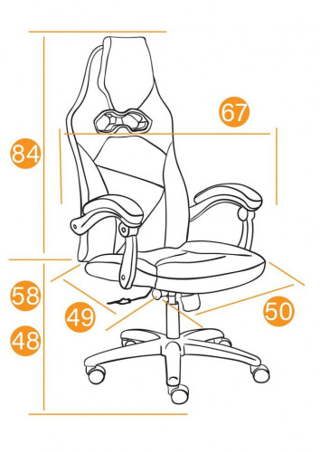Кресло ARENA, кож/зам, серый/черный, 2 tone серый/карбон черный