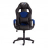 Кресло DRIVER (22), кож/зам/ткань, черный/синий, 36-6/TW-10