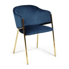 Кресло KRONOS (mod. 8158), металл/вельвет, синий/золотые ножки, G062-48