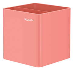 Подставка Deli ENS011PINK Nusign 2отд. для письменных принадлежностей 84х84х86мм розовый пластик