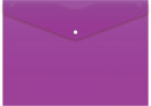 Конверт на кнопке Бюрократ -PK803ANVIO A4 непрозрачный пластик 0.18мм фиолетовый