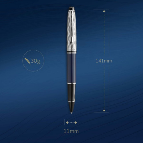 Ручка роллер Waterman Expert L`Essence du Bleu (CW2166429) LaqBlue CT F черн. черн. подар.кор.