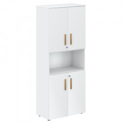 Шкаф с 2-мя комп-ми малых дверей и топом FHC 80.4(Z) Белый премиум/Белый премиум 802х429х1983 FORTA