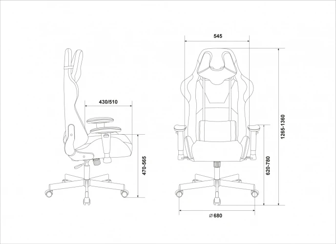 Кресло игровое Zombie VIKING KNIGHT Fabric серо-голубой Light-28 с подголов. крестов. металл