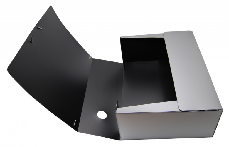 Папка архивная на резинке Silwerhof Perlen 311916-77 полипропилен 1мм корешок 120мм A4 серебристый металлик