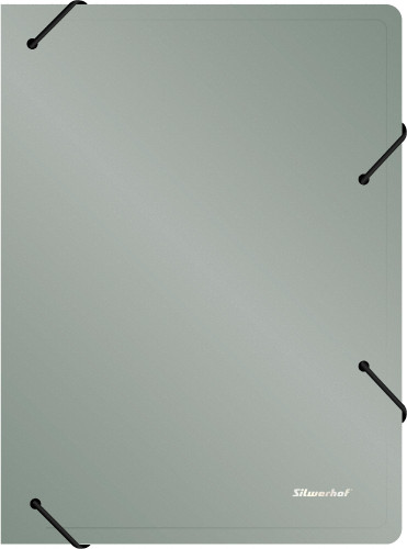 Папка архивная на резинке Silwerhof Perlen 311916-77 полипропилен 1мм корешок 120мм A4 серебристый металлик