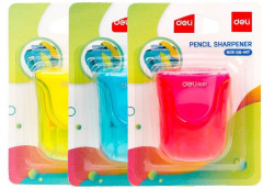 Точилка для карандашей ручная Deli ER01100-MT U-touch 2 отверстия пластик ассорти блистер