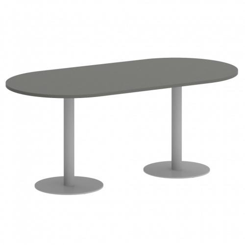 Home Office Стол овальный VR.SP-5-180.1 Металлик/Серый металл 1800*900*750