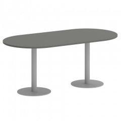 Home Office Стол овальный VR.SP-5-180.1 Металлик/Серый металл 1800*900*750