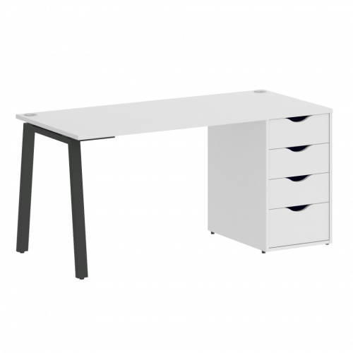 Home Office Стол письменный VR.SP-3-158.4.A Белый/Антрацит металл 1580*720*750