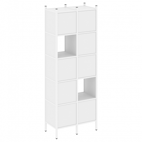 Loft Прямой стеллаж наборный VR.L-05 Белый бриллиант/Белый металл 862*446*1869