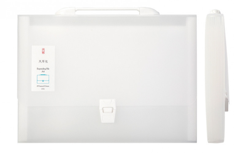 Папка-портфель Deli 5880 на кнопке 13 отдел. A4 полипропилен ассорти