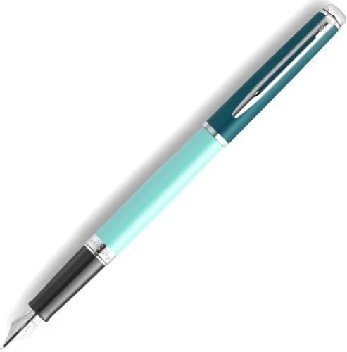 Ручка перьев. Waterman Hemisphere Colour Blocking (2190122) Green CT F сталь нержавеющая F син. черн. подар.кор.