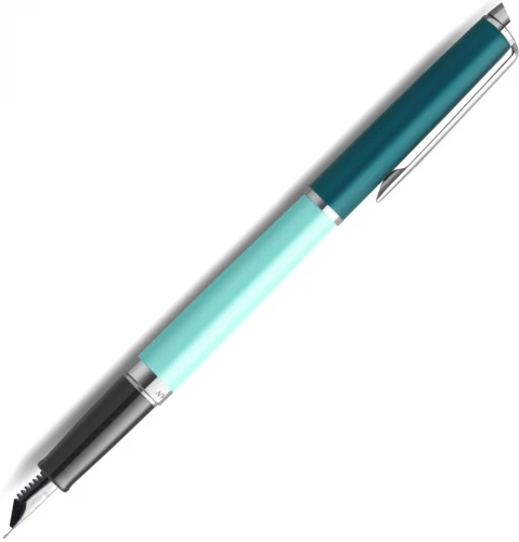 Ручка перьев. Waterman Hemisphere Colour Blocking (2190122) Green CT F сталь нержавеющая F син. черн. подар.кор.