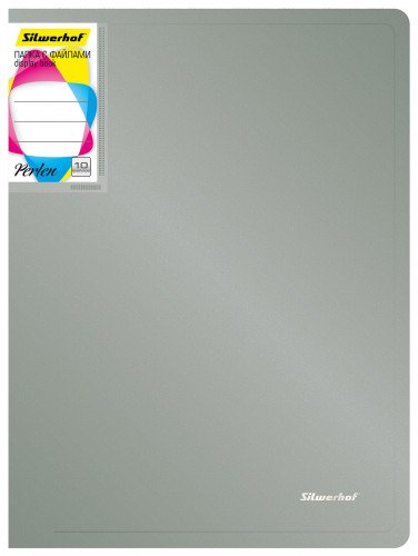Папка с 10 прозр.вклад. Silwerhof Perlen 292911-77 A4 0.6мм карман серебристый