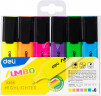 Набор текстовыделителей Deli EU366-MT Jumbo скошенный пиш. наконечник 1-5мм 6цв. ассорти пакет с европодвесом (6шт.)